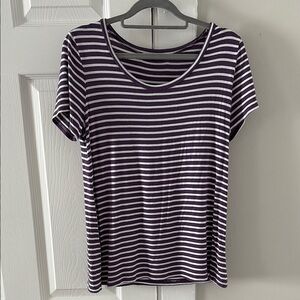 Purple and White Short Sleeve Tee
